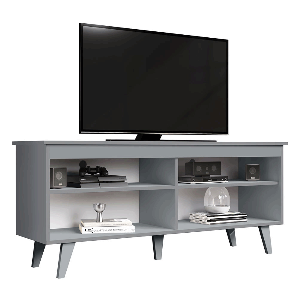 Rack para TV até 65 Polegadas Madesa 6992 com 4 Nichos Cinza PO