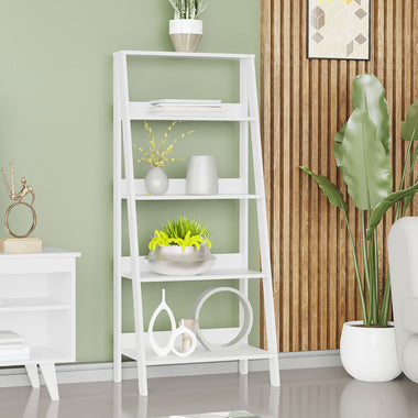 Estante Escada para Livros com 4 Prateleiras Madesa Branco
