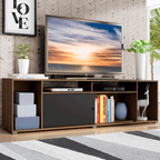 Rack para TV até 65 Polegadas Madesa Cancun Rustic/Preto
