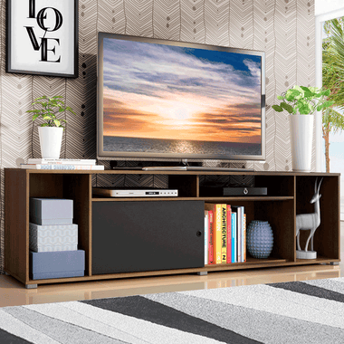 Rack para TV até 65 Polegadas Madesa Cancun Rustic/Preto