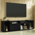 Rack para TV até 65 Polegadas Madesa 7008 com 5 Nichos e 1 Porta Preto PO