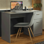 Escrivaninha para Notbook Madesa 9406 com 1 Gaveta e 1 Porta Cinza PO