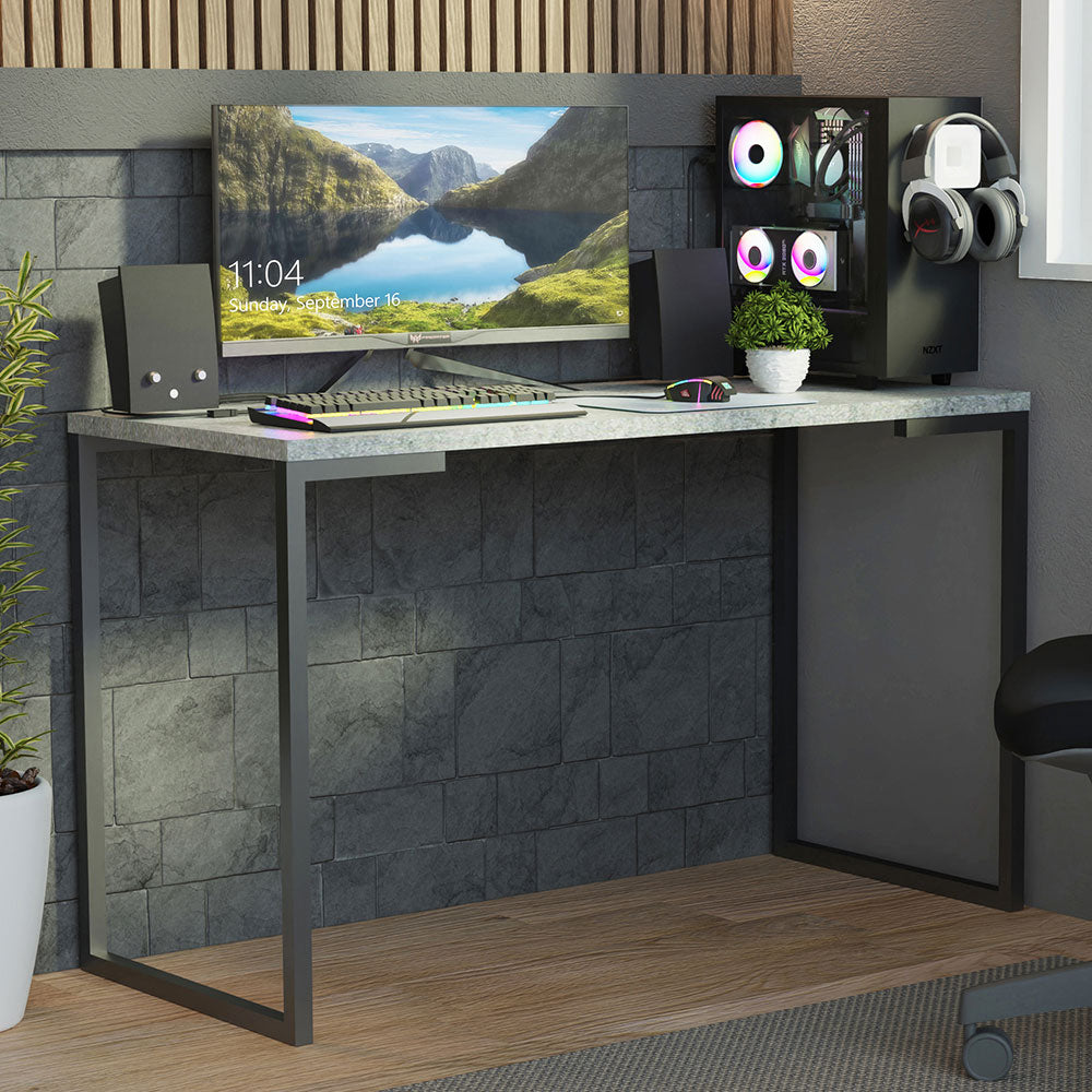 Mesa de Escritório Industrial Cinza 120cm Mood Madesa