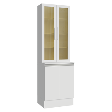 Kit Balcão + Cristaleira 60 cm Branco Smart 100% MDF Madesa