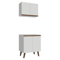 Kit de Cozinha com Armário Aéreo e Balcão 70 cm Branco Pieta Madesa