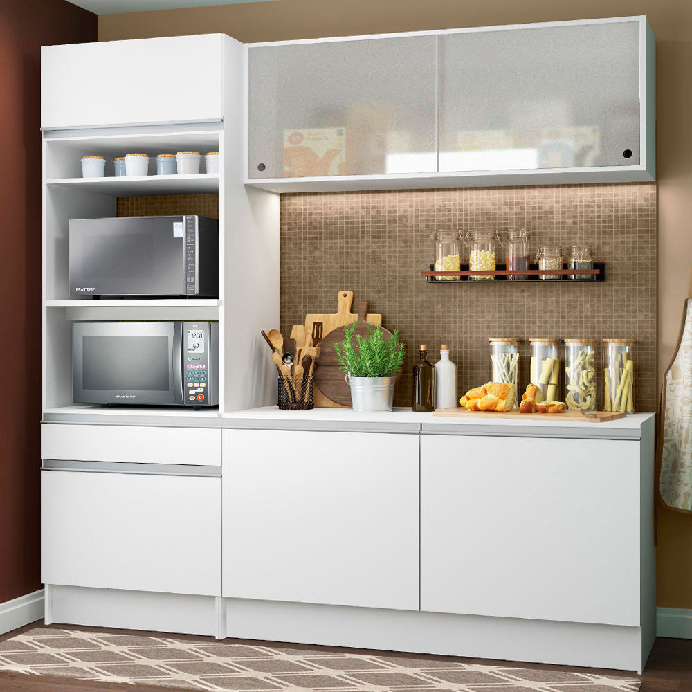 Armário de Cozinha Compacta 180cm Branco Topazio Madesa 86