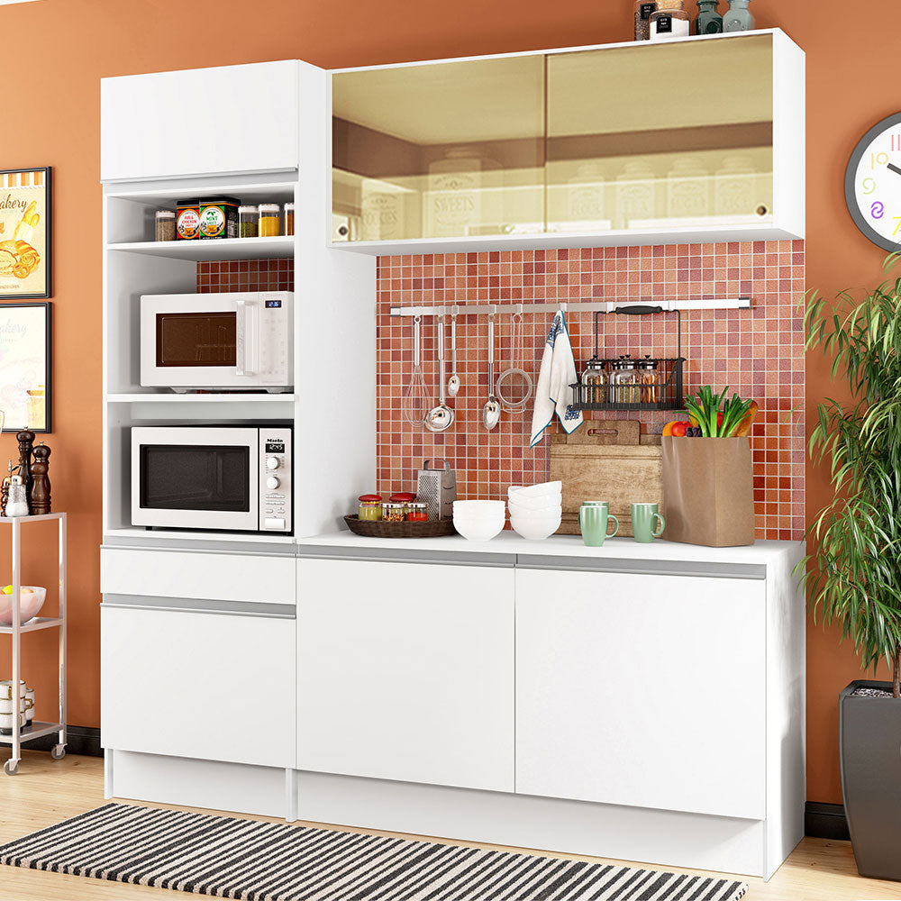 Armário de Cozinha Compacta 180cm Branco Diamante Madesa 86