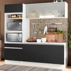 Armário de Cozinha Compacta 180cm Branco/Preto Topazio Madesa 86