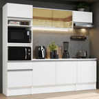 Armário de Cozinha Completa 240cm Branco Diamante Madesa