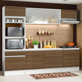 Armário de Cozinha Completa 240cm Branco/Rustic Topazio Madesa