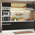 Armário de Cozinha Completa 240cm Branco/Preto Diamante Madesa