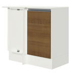 Balcão de Canto Madesa Smart 100% MDF com Tampo 1 Porta Branco/Rustic
