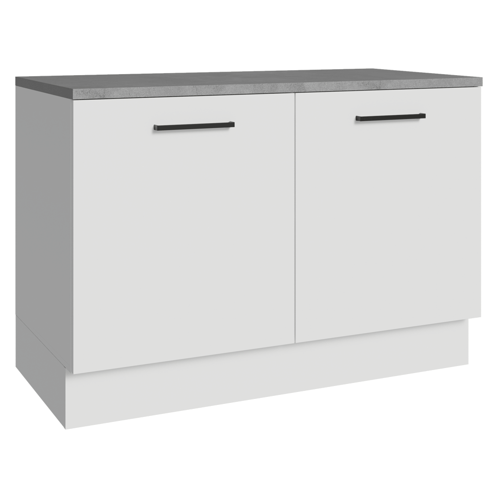 Balcão Gabinete Madesa Agata 120 x 60 cm 2 Portas (Com Tampo) Branco