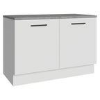 Balcão Gabinete Madesa Agata 120 x 60 cm 2 Portas (Com Tampo) Branco
