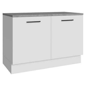 Balcão Gabinete Madesa Agata 120 x 60 cm 2 Portas (Com Tampo) Branco