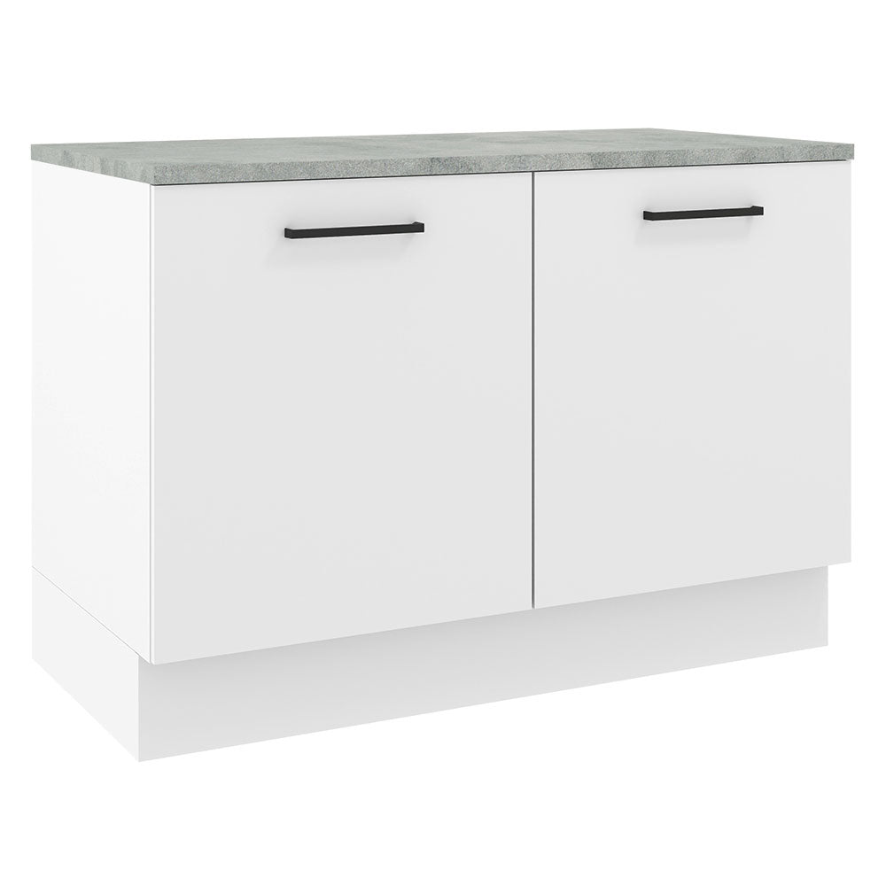 Balcão Gabinete Madesa Agata 120 x 60 cm 2 Portas (Com Tampo) Branco