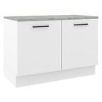 Balcão Gabinete Madesa Agata 120 x 60 cm 2 Portas (Com Tampo) Branco