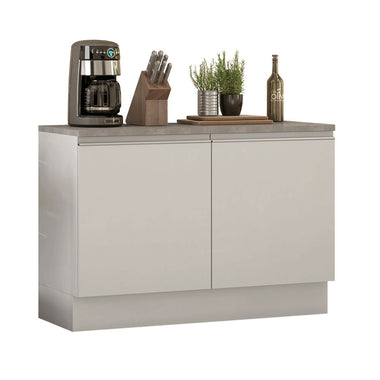 Balcão Gabinete Madesa Glamy 120 x 60 cm 2 Portas (Com Tampo) Branco