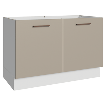 Balcão Gabinete de Pia 120 x 60 cm 2 Portas (Sem Tampo) Branco/Crema Agata Madesa
