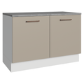 Balcão Gabinete 120 x 60 cm 2 Portas (Com Tampo) Branco/Crema Agata Madesa