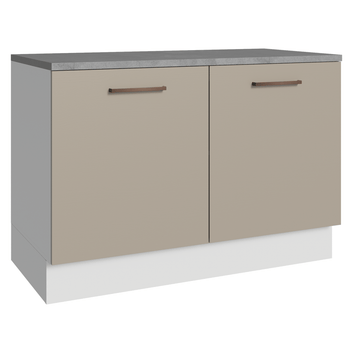 Balcão Gabinete 120 x 60 cm 2 Portas (Com Tampo) Branco/Crema Agata Madesa