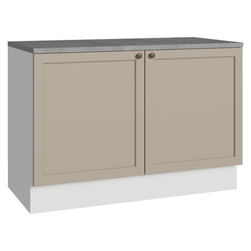 Balcão de Cozinha 120 x 60 cm 2 Portas (Com Tampo) Branco/Crema Vik Madesa