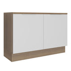 Balcão Gabinete Madesa Stella 120 x 60 cm 2 Portas (Com Tampo) Rustic/Branco