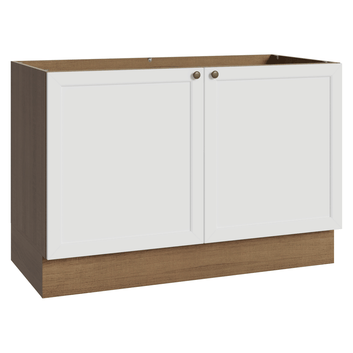 Balcão Gabinete de Pia 120 x 60 cm (Sem Tampo) Rustic/Branco Vik Madesa