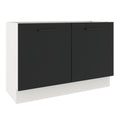 Balcão Gabinete de Pia Madesa Agata 120 x 60 cm 2 Portas (Sem Tampo) Branco/Preto