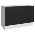 Balcão Gabinete de Pia Madesa Agata 120 x 60 cm 2 Portas (Sem Tampo) Branco/Preto