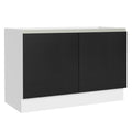Balcão Gabinete de Pia 120 x 60 cm 2 Portas (Sem Tampo) Branco/Preto Glamy Madesa
