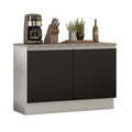Balcão Gabinete Madesa Glamy 120 x 60 cm 2 Portas (Com Tampo) Branco/Preto
