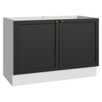 Balcão Gabinete de Pia 120 x 60 cm (Sem Tampo) Branco/Preto Vik Madesa