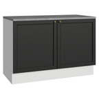 Balcão de Cozinha 120 x 60 cm 2 Portas (Com Tampo) Branco/Preto Vik Madesa