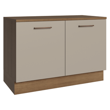Balcão Gabinete 120 x 60 cm 2 Portas (Com Tampo) Rustic/Crema Agata Madesa