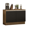Balcão Gabinete Madesa Glamy 120 x 60 cm 2 Portas (Com Tampo) Rustic/Preto