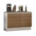 Balcão Gabinete Madesa Glamy 120 x 60 cm 2 Portas (Com Tampo) Branco/Rustic