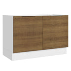 Balcão Gabinete de Pia 120 x 60 cm 2 Portas (Sem Tampo) Branco/Rustic Stella Madesa