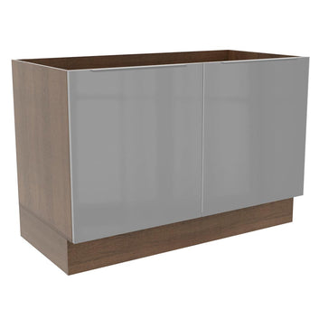 Balcão Gabinete de Pia Madesa Lux 120 cm 2 Portas (Sem Tampo) Rustic/Cinza