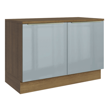 Balcão de Cozinha 120 x 60 cm 2 Portas (Com Tampo) Rustic/Cinza Lux Madesa