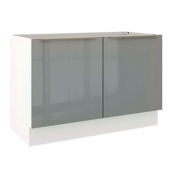 Balcão Gabinete de Pia Madesa Lux 120 cm 2 Portas (Sem Tampo) Branco/Cinza
