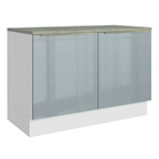 Balcão de Cozinha 120 x 60 cm 2 Portas (Com Tampo) Branco/Cinza Lux Madesa