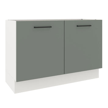 Balcão Gabinete de Pia Madesa Agata 120 x 60 cm 2 Portas (Sem Tampo) Branco/Cinza