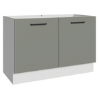 Balcão Gabinete de Pia Madesa Agata 120 x 60 cm 2 Portas (Sem Tampo) Branco/Cinza