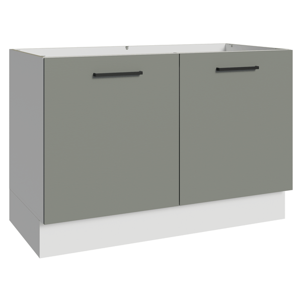 Balcão Gabinete de Pia Madesa Agata 120 x 60 cm 2 Portas (Sem Tampo) Branco/Cinza