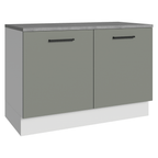 Balcão Gabinete Madesa Agata 120 x 60 cm 2 Portas (Com Tampo) Branco/Cinza