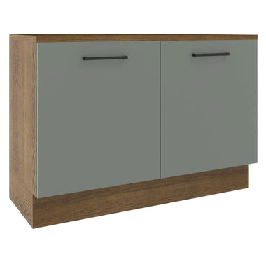 Balcão Gabinete Madesa Agata 120 x 60 cm 2 Portas (Com Tampo) Rustic/Cinza