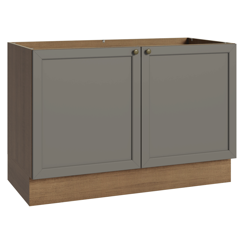 Balcão Gabinete de Pia 120 x 60 cm (Sem Tampo) Rustic/Cinza Vik Madesa