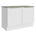 Balcão de Cozinha 120 x 60 cm 2 Portas (Com Tampo) Branco/Branco Veludo Lux Madesa