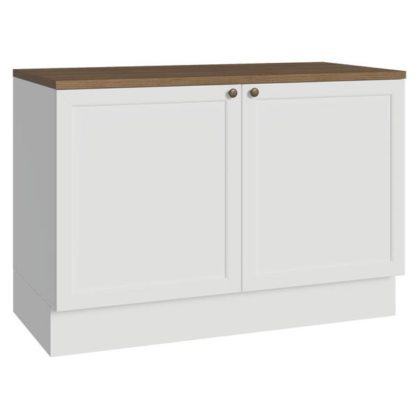 Balcão de Cozinha 120 x 60 cm 2 Portas (Com Tampo) Branco/Rustic Vik Madesa